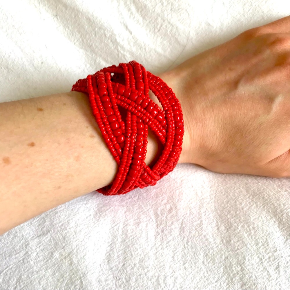 Handcrafted Artisan Beaded Cuff Bracelet